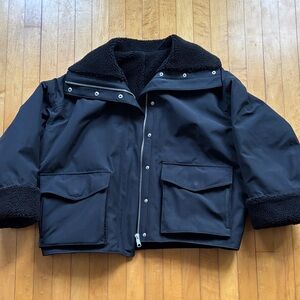 & Other Stories Black Jacket with Sherpa Collar